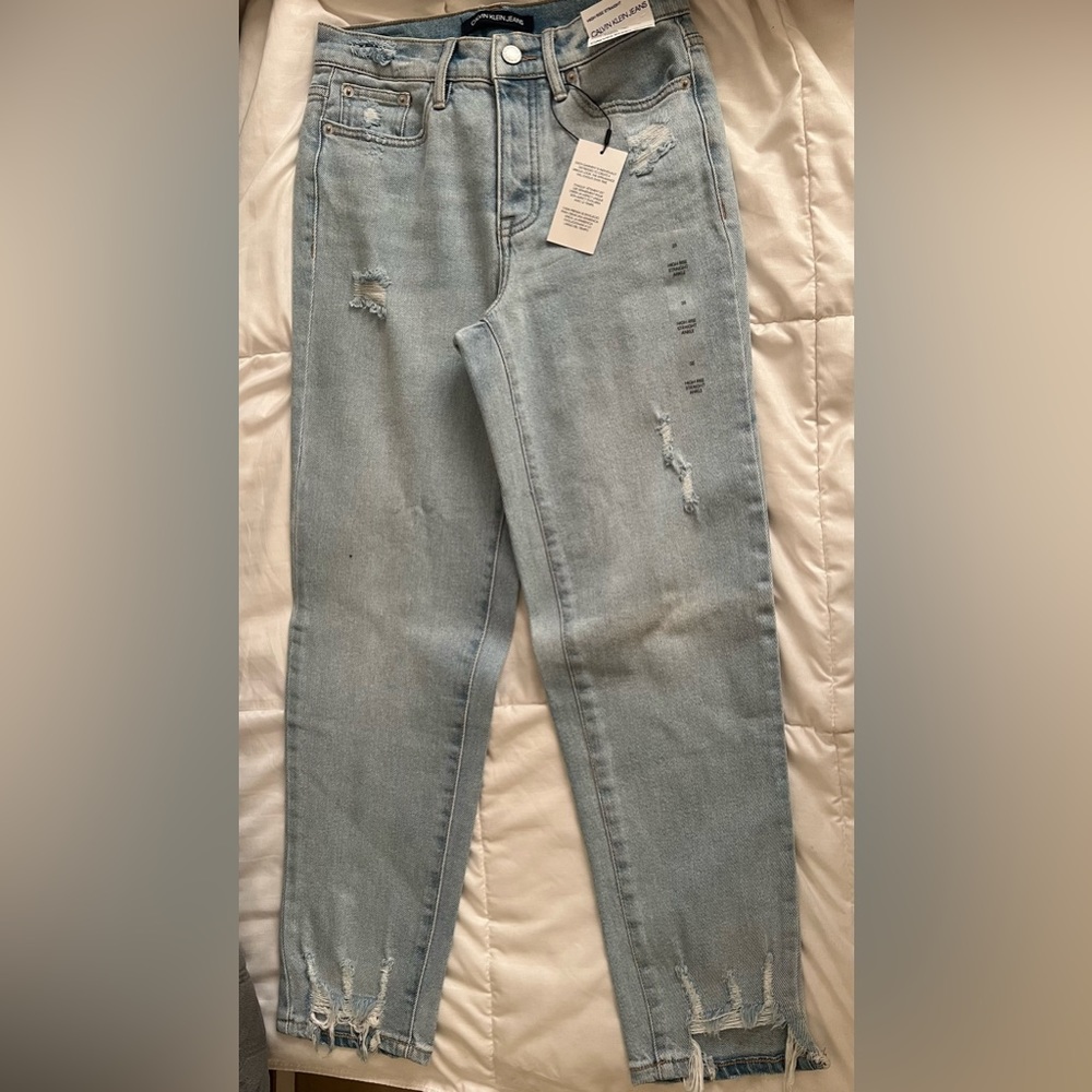 Calvin Klein High Rise Straight Ankle Jeans
